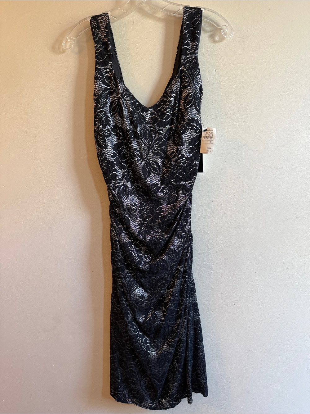 Laundry By Shelli Segal Black Floral Lace Midi Dress